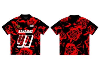 The BAHAMAS Logo Patch X 44 Football 🏈 Jersey Shirt.  Limited Edition