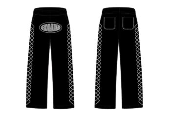 Straight Wide-Leg Logo Crystal-Established Cotton Sweatpants. -%100 cotton